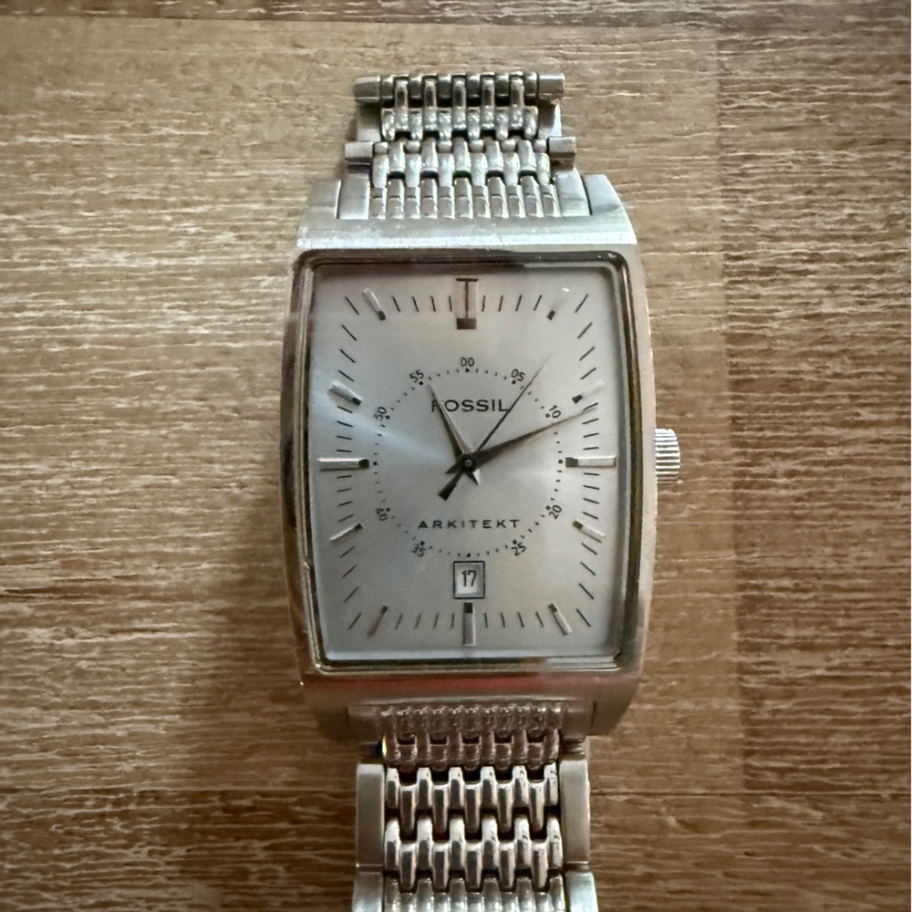 Fossil Silver Rectangular Watch